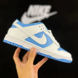 Nike Dunk Low White and Light Blue Lifestyle Sneakers