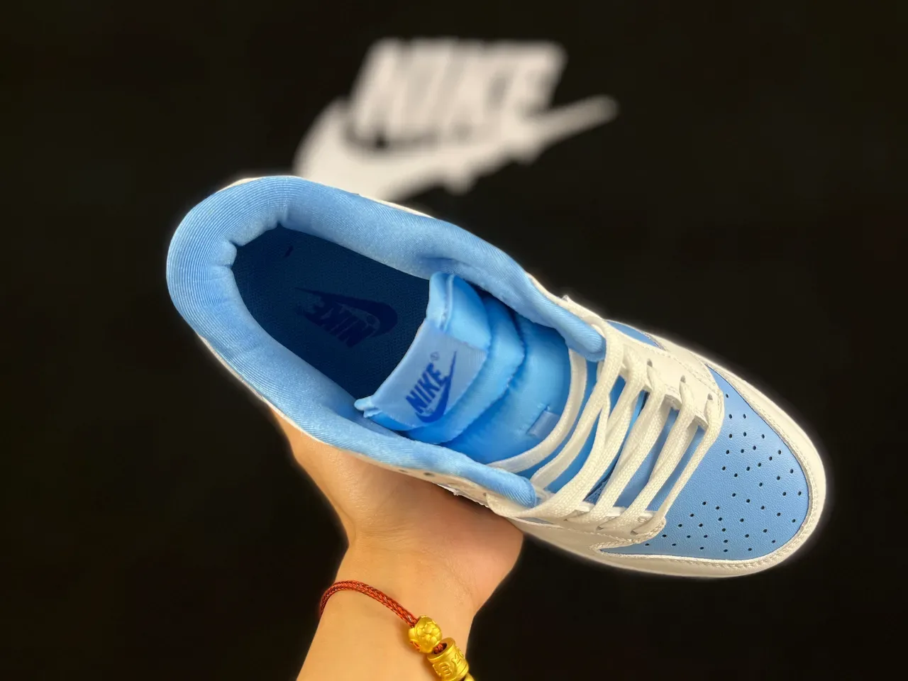 Nike Dunk Low White and Light Blue Lifestyle Sneakers 3
