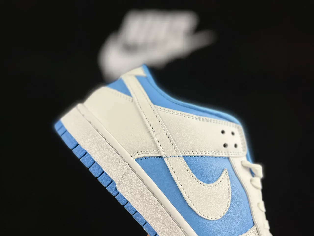 Nike Dunk Low White and Light Blue Lifestyle Sneakers 4