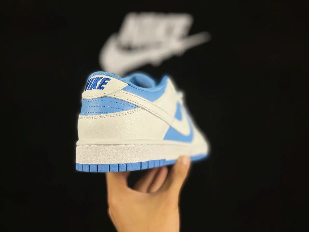 Nike Dunk Low White and Light Blue Lifestyle Sneakers 5