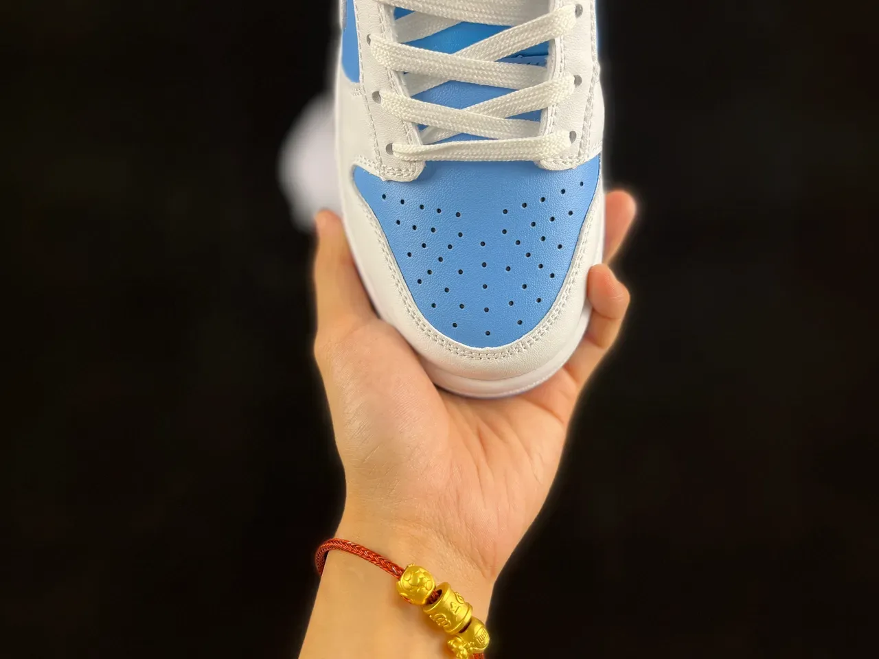 Nike Dunk Low White and Light Blue Lifestyle Sneakers 8