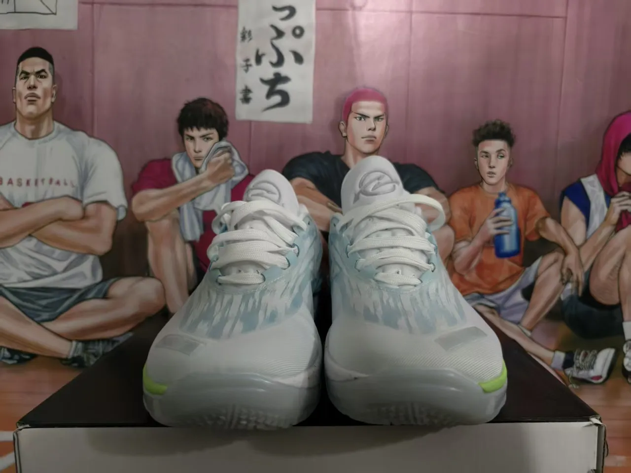 Nike Firefly Blanc Bleu Motif Ondulé Recouvrements Synthétiques Superficies en Maille Légères Chaussures de Basketball 3