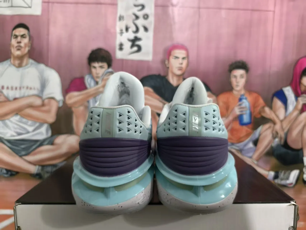 Nike Firefly Blanc Bleu Motif Ondulé Recouvrements Synthétiques Superficies en Maille Légères Chaussures de Basketball 5