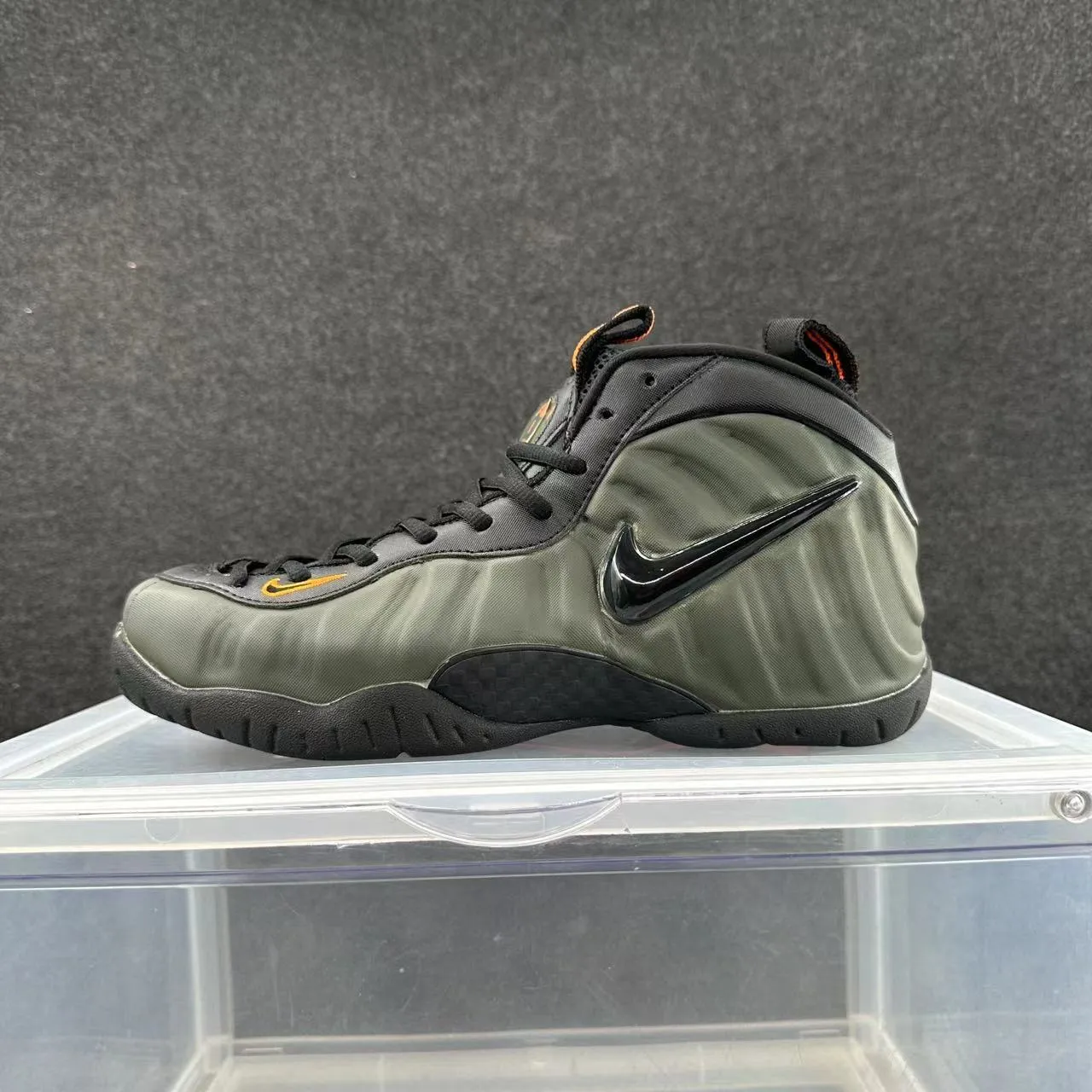 Nike Foamposite Pro Olive Green Black Gold Basketball Shoes 2