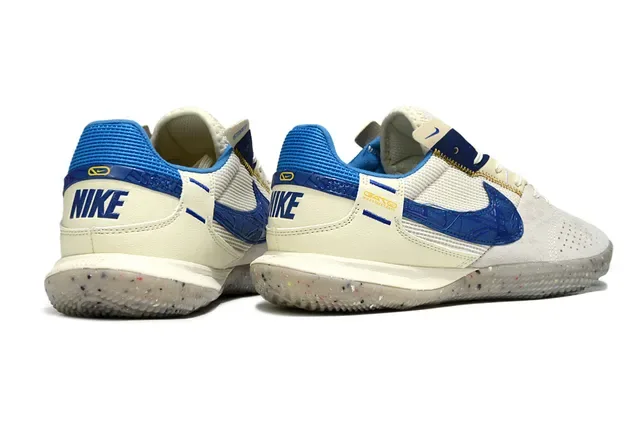 Nike Gato Blue Yellow Suede Upper Perforated Swoosh Overlay Indoor Soccer Shoes 5