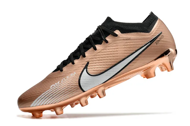 Nike Gold Black Metallic Synthetic Upper Sock-Fit Collar Firm-Ground Soccer Shoes 3