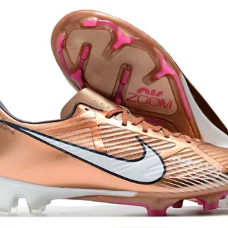 Nike সোনালি গোলাপি ধাতবিক তামা উপর White Swoosh Firm-Ground ফুটবল জুতা
