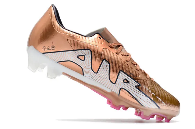 Nike Haut Cuivre Métallique Doré Rose White Swoosh Firm-Ground Chaussures de Football 23