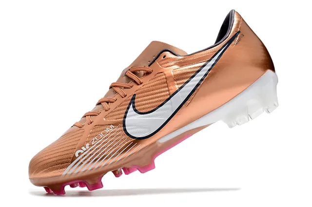 Nike Haut Cuivre Métallique Doré Rose White Swoosh Firm-Ground Chaussures de Football 24