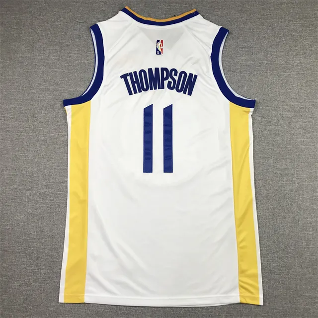 Nike Golden State Warriors Klay Thompson #11 blanc jaune sans manches V-Neck maillot 2