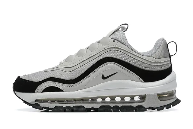 Nike Cinza Preto Superposições de Materiais Sintéticos em Camadas Unidade Air Visível Tênis Chunky 2