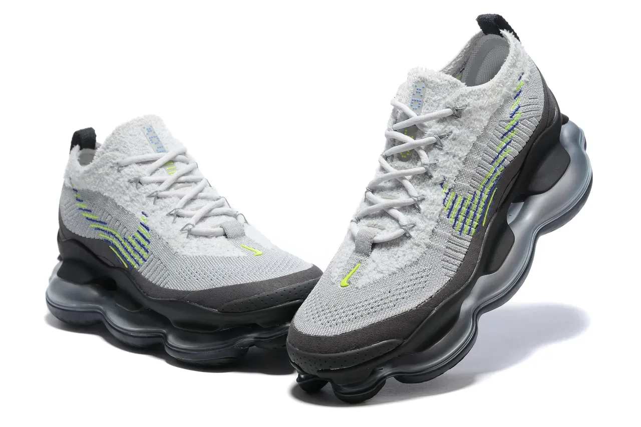 Nike Gray Black Sculpted Layered Midsole Contrast-Stitched Geometric Pattern Sneakers 3