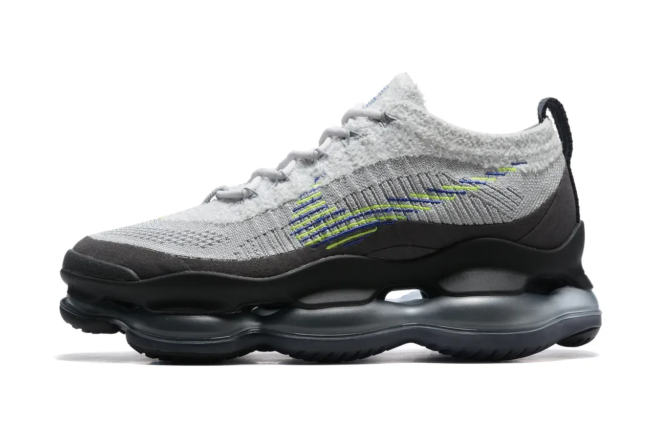 Nike Gray Black Sculpted Layered Midsole Contrast-Stitched Geometric Pattern Sneakers 4