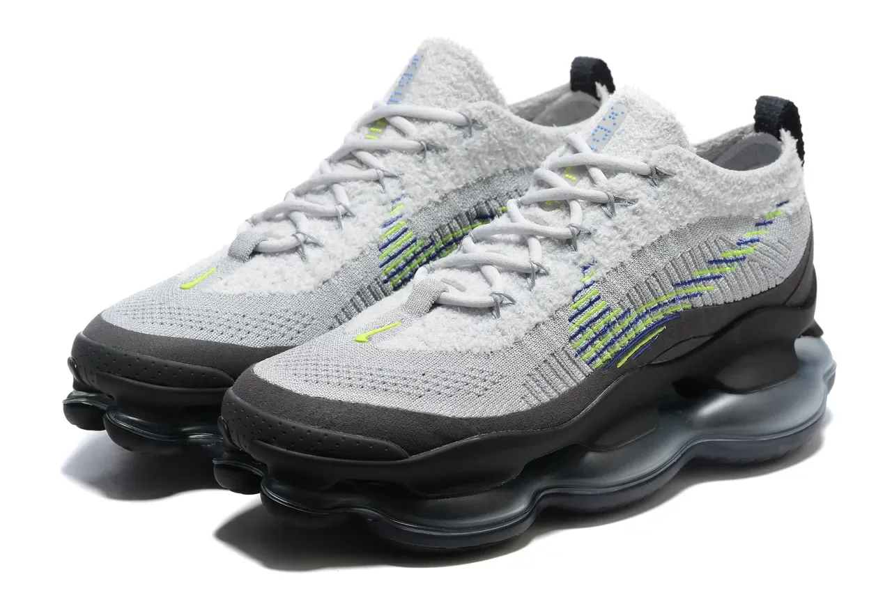 Nike Gray Black Sculpted Layered Midsole Contrast-Stitched Geometric Pattern Sneakers 7