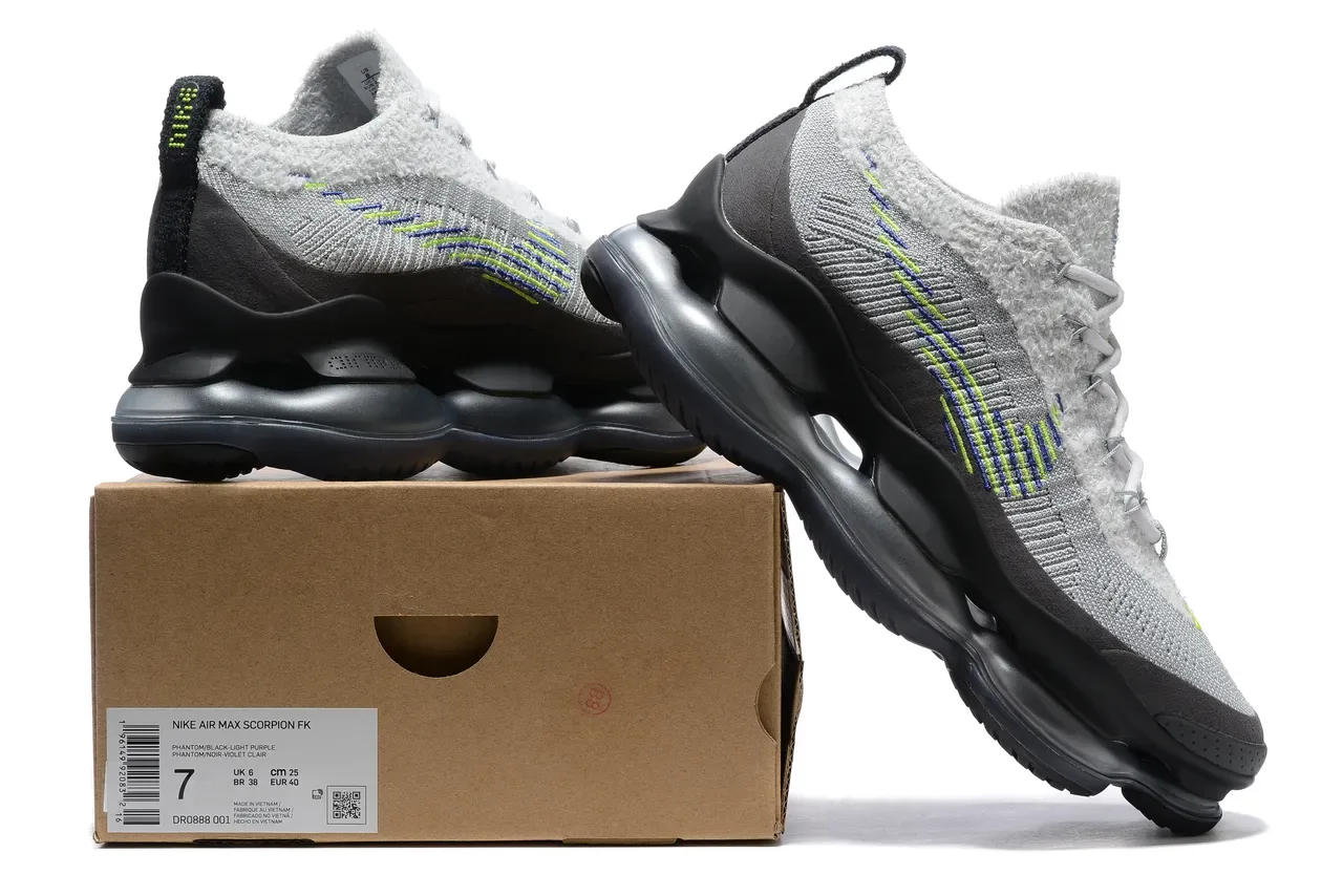 Nike Gray Black Sculpted Layered Midsole Contrast-Stitched Geometric Pattern Sneakers 8