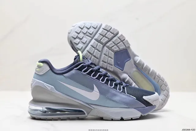 Nike Gray Blue Layered Mesh And Synthetic Upper Visible Rear Air Unit Lifestyle Sneakers 2