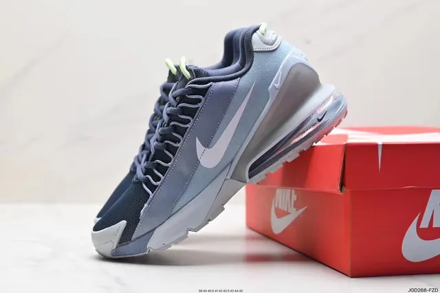 Nike Gray Blue Layered Mesh And Synthetic Upper Visible Rear Air Unit Lifestyle Sneakers 4
