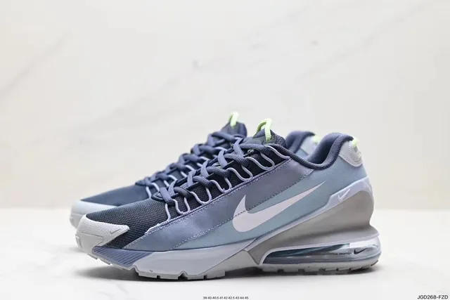 Nike Gray Blue Layered Mesh And Synthetic Upper Visible Rear Air Unit Lifestyle Sneakers 6