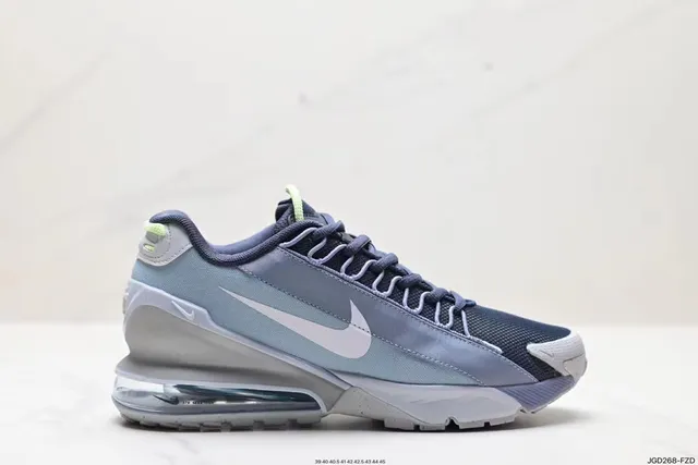 Nike Gray Blue Layered Mesh And Synthetic Upper Visible Rear Air Unit Lifestyle Sneakers 8