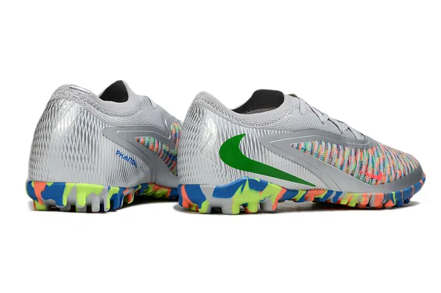 Nike Gray Multicolor Low-Cut Knit Upper Splatter Print Artificial-Grass Soccer Shoes 5