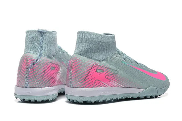 Nike Gris Rose Col Sock-Fit Flyknit Supérieur Turf Chaussures de Football 2