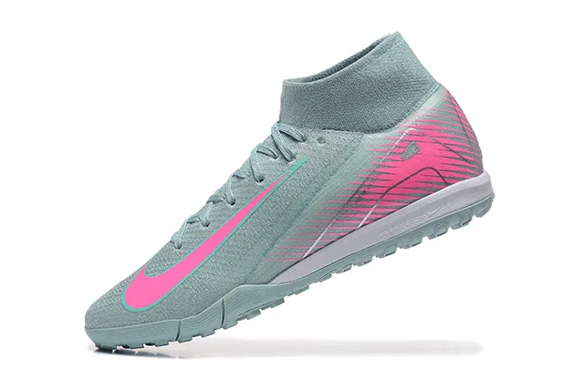 Nike Gris Rose Col Sock-Fit Flyknit Supérieur Turf Chaussures de Football 5
