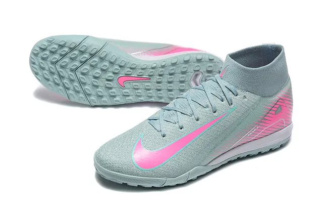 Nike Gris Rose Col Sock-Fit Flyknit Supérieur Turf Chaussures de Football 7