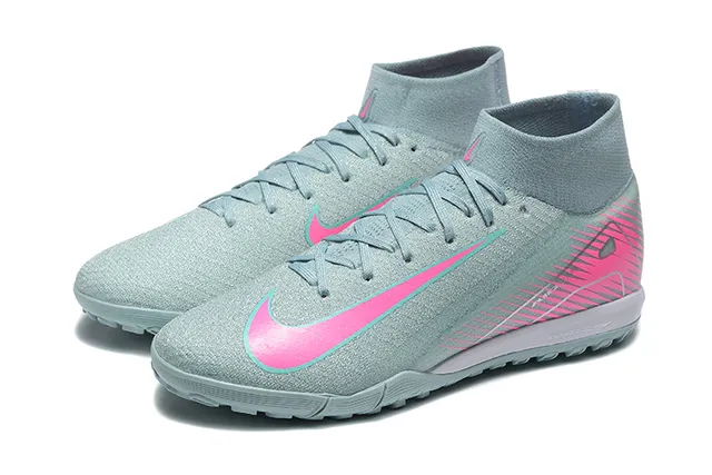 Nike Gris Rose Col Sock-Fit Flyknit Supérieur Turf Chaussures de Football 8