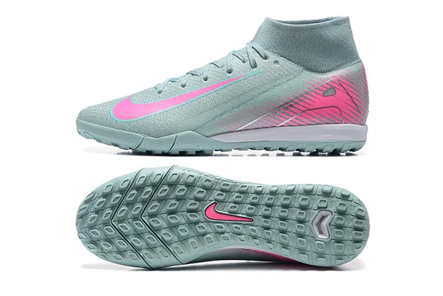 Nike Gris Rose Col Sock-Fit Flyknit Supérieur Turf Chaussures de Football 9