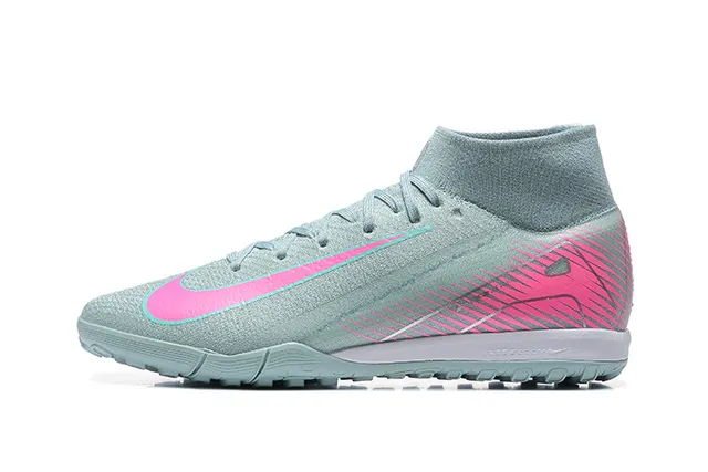 Nike Gris Rose Col Sock-Fit Flyknit Supérieur Turf Chaussures de Football 10