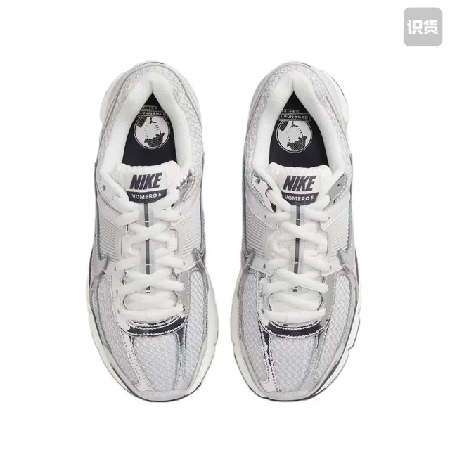 Nike Gray Silver Layered Synthetic Cage Metallic Swoosh Lifestyle Sneakers 4