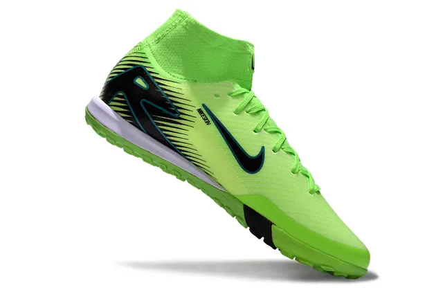 Nike Vert Noir Col de Chaussette Tricoté Neon Lime Supérieur Turf Chaussures de Football 2