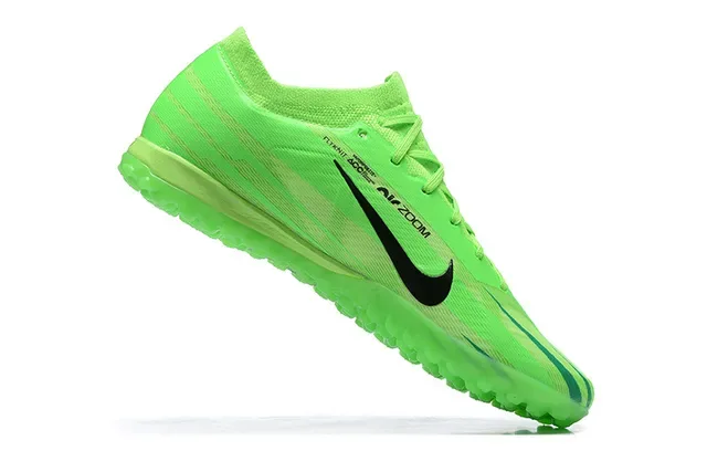 Nike Green Black Low-Cut Synthetic Knit Upper Conical Studs Turf Soccer Shoes 5