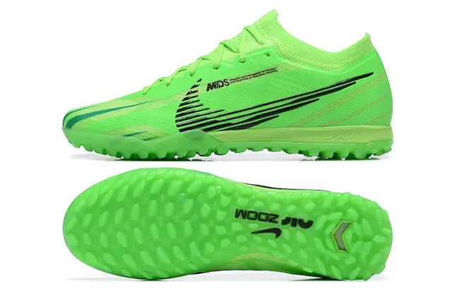 Nike Green Black Low-Cut Synthetic Knit Upper Conical Studs Turf Soccer Shoes 9