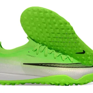Nike Green White Atomknit Knit Upper Neon Gradient Turf Soccer Shoes