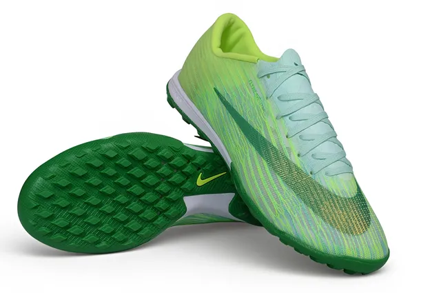 Nike Verde Amarelo Malha Superior Gradiente Turf Sapatos de Futebol 2