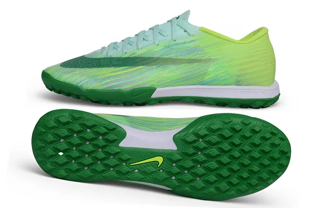 Nike Verde Amarelo Malha Superior Gradiente Turf Sapatos de Futebol 5