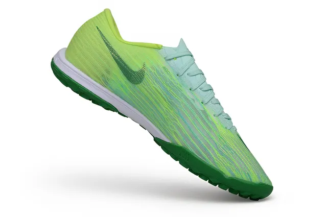 Nike Verde Amarelo Malha Superior Gradiente Turf Sapatos de Futebol 7