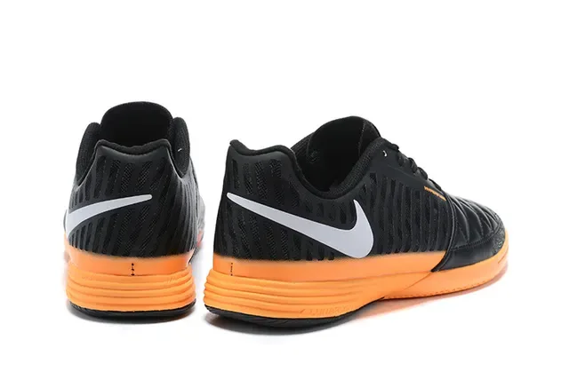 Nike Hypervenom Phantom Black Orange Quilted Synthetic Upper Low-Top Silhouette Indoor Soccer Shoes 2