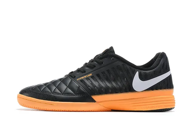 Nike Hypervenom Phantom Black Orange Quilted Synthetic Upper Low-Top Silhouette Indoor Soccer Shoes 7