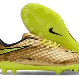 Nike Hypervenom Phantom II Gold Neon Firm-Ground Soccer Shoes