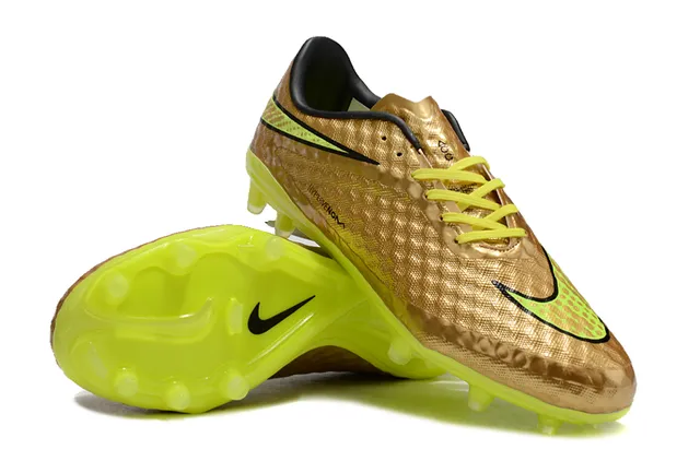 Nike Hypervenom Phantom II Gold Neon Firm-Ground Chaussures de football 4