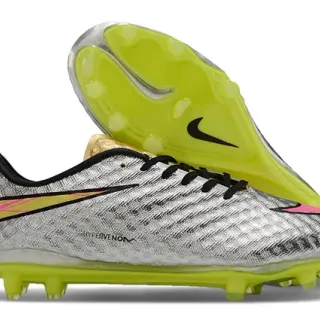 Nike Hypervenom Phantom Silver Neon Yellow Firm-Ground Soccer Shoes