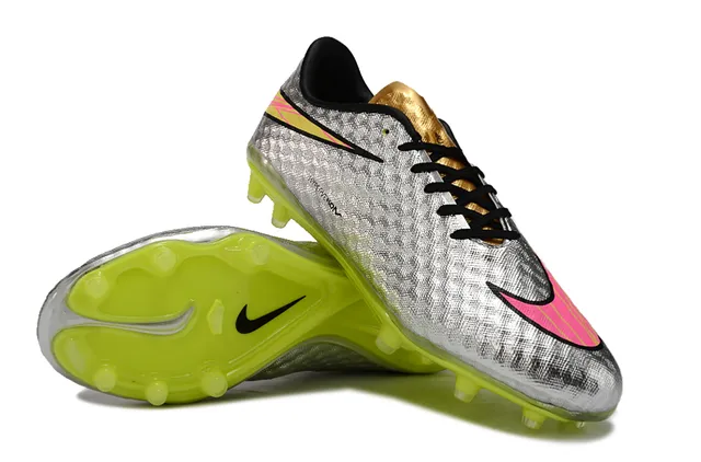 Nike Hypervenom Phantom Silver Neon Yellow Firm-Ground Soccer Shoes 4