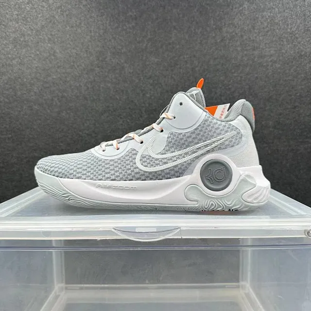 Nike KD Trey 6 Grey White Orange Basketball Shoes 2