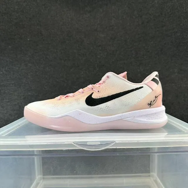 Nike Kobe 8 System White Pink Gradient Basketball Shoes 2