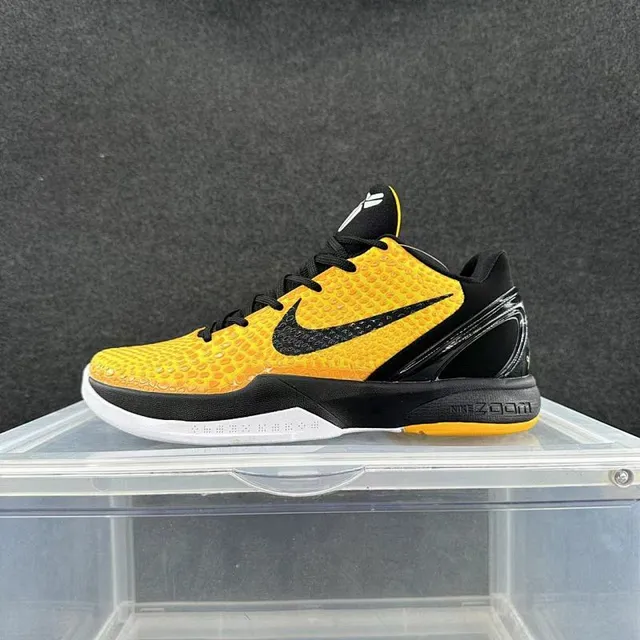 Nike Kobe Yellow Black Textured Scale-Patterned High-Top Basketball Shoes 2