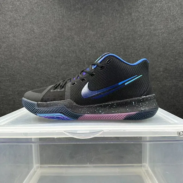 Nike Kyrie Black Blue High-Top Silhouette Speckled Midsole Basketball Shoes 2