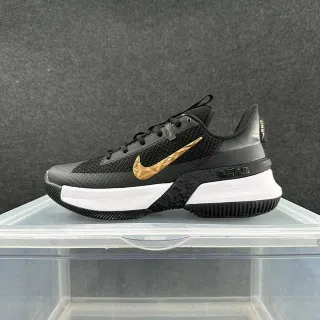 Nike LeBron Witness Black Gold Faceted Swoosh Mesh Basketball Shoes