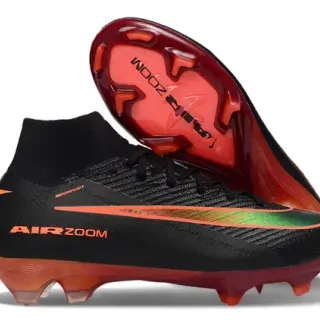 Nike Mercurial Air Zoom أحذية كرة قدم أسود برتقالي أخضر أرض صلبة